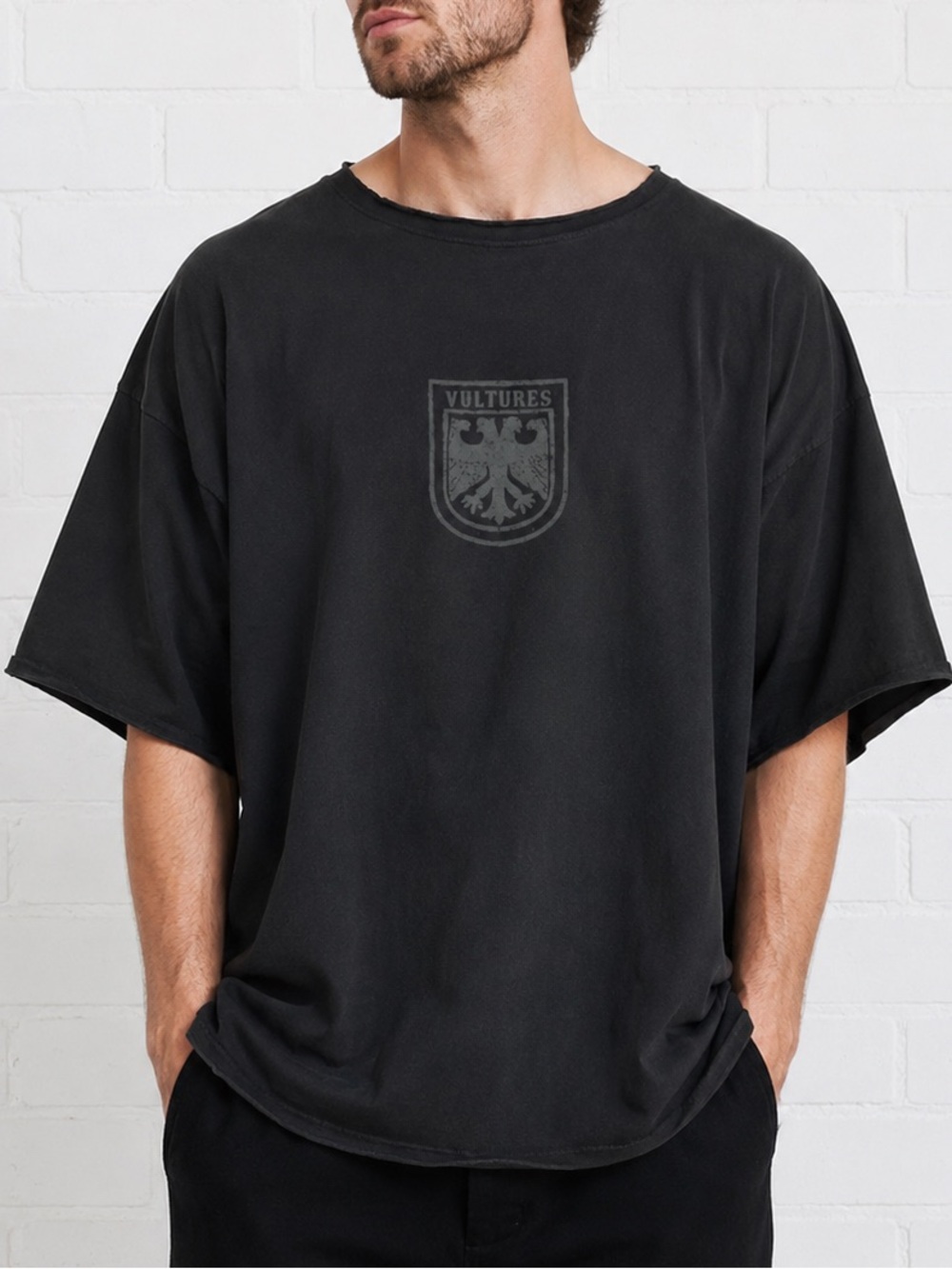 Yeezy Vultures Kanye West Box Tee L Black Oversized Graphic Streetwear